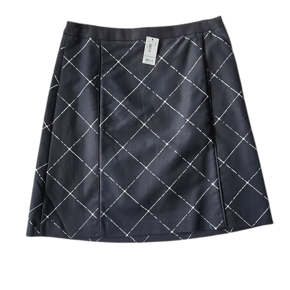 The Limited Black A-Line Skirt with White Diamond Pattern